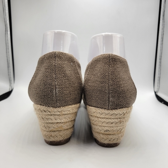 LifeStride Occupy Canvas Peep Toe Espadrille Wedges Sz 8.5 - Picture 3 of 10